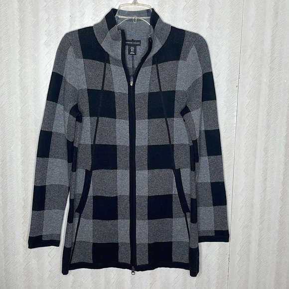 ADRIENNE VITTADINI Plaid Zipup Sweatshirt Size M - Picture 2 of 4